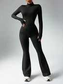 BWQ Women's Solid Color Long Sleeve & Long Pants Slim Fit Activewear Set