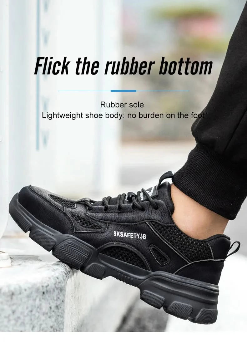 Men Work Sneakers Protective Shoes Safety Industrial Puncture-Proof Anti-smash Steel Toe Shoes Breathable Construction Work Shoe