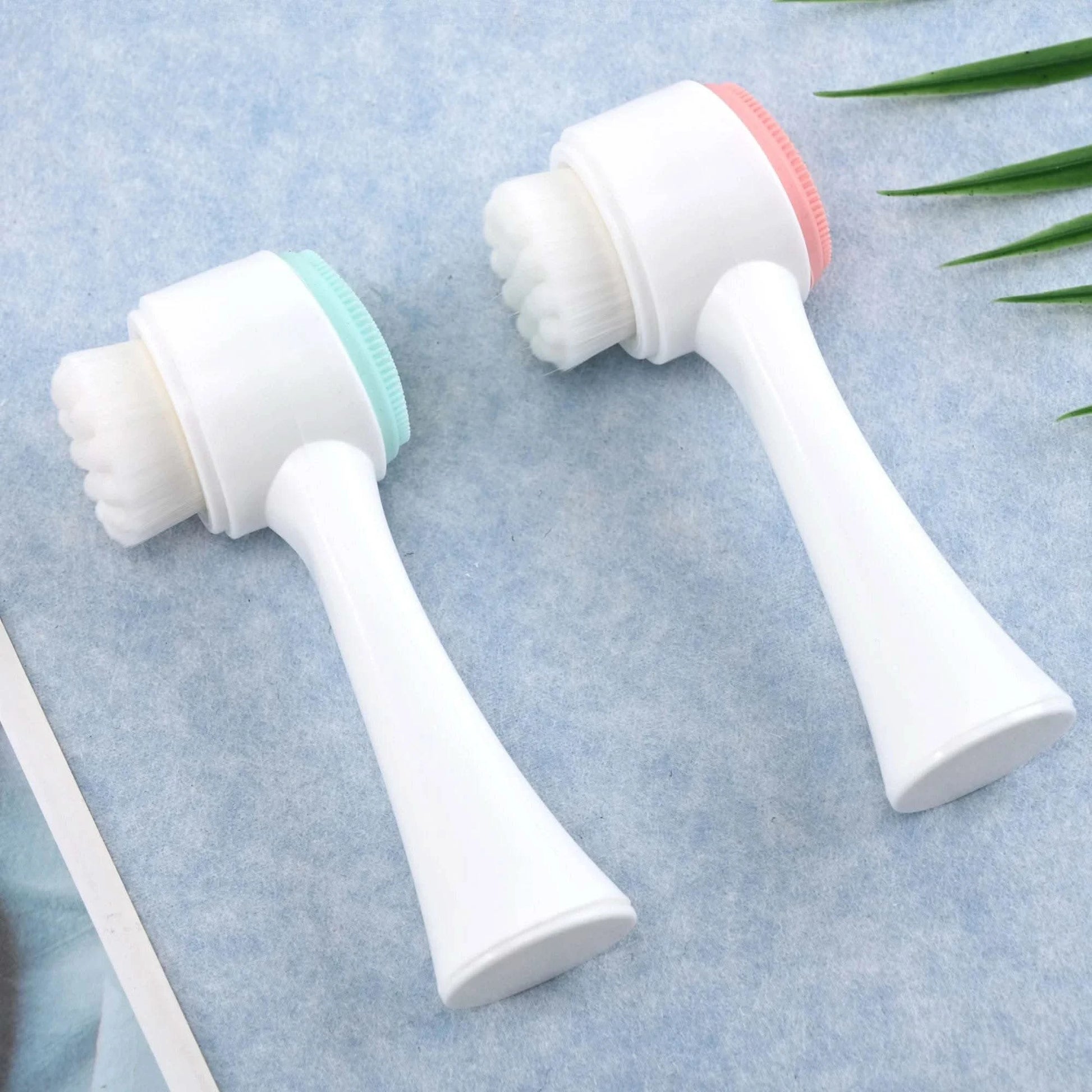 3D Bilateral Silicone Facial Cleanser Manual Massage Facial Brush Soft Bristles Silicone Double-Sided Face Brush Cleaning Tools - M & M Global