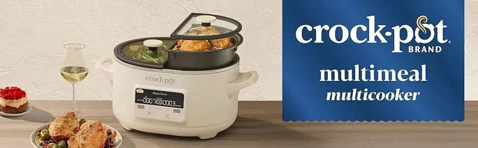 MultiMeal Multicooker and Programmable Slow Cooker with Bake Function, Oat Milk - M & M Global