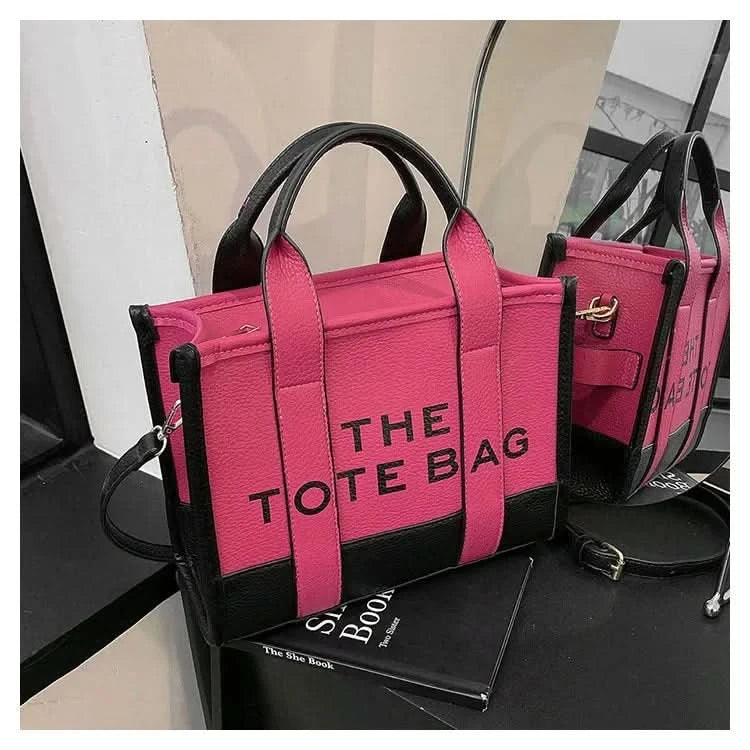 Hot Sale Of The Season New Women's PU Leather 3D Square Shoulder Bag Letter Tote Bag Color Block Fashionable Ladies Crossbody Ba - M & M Global