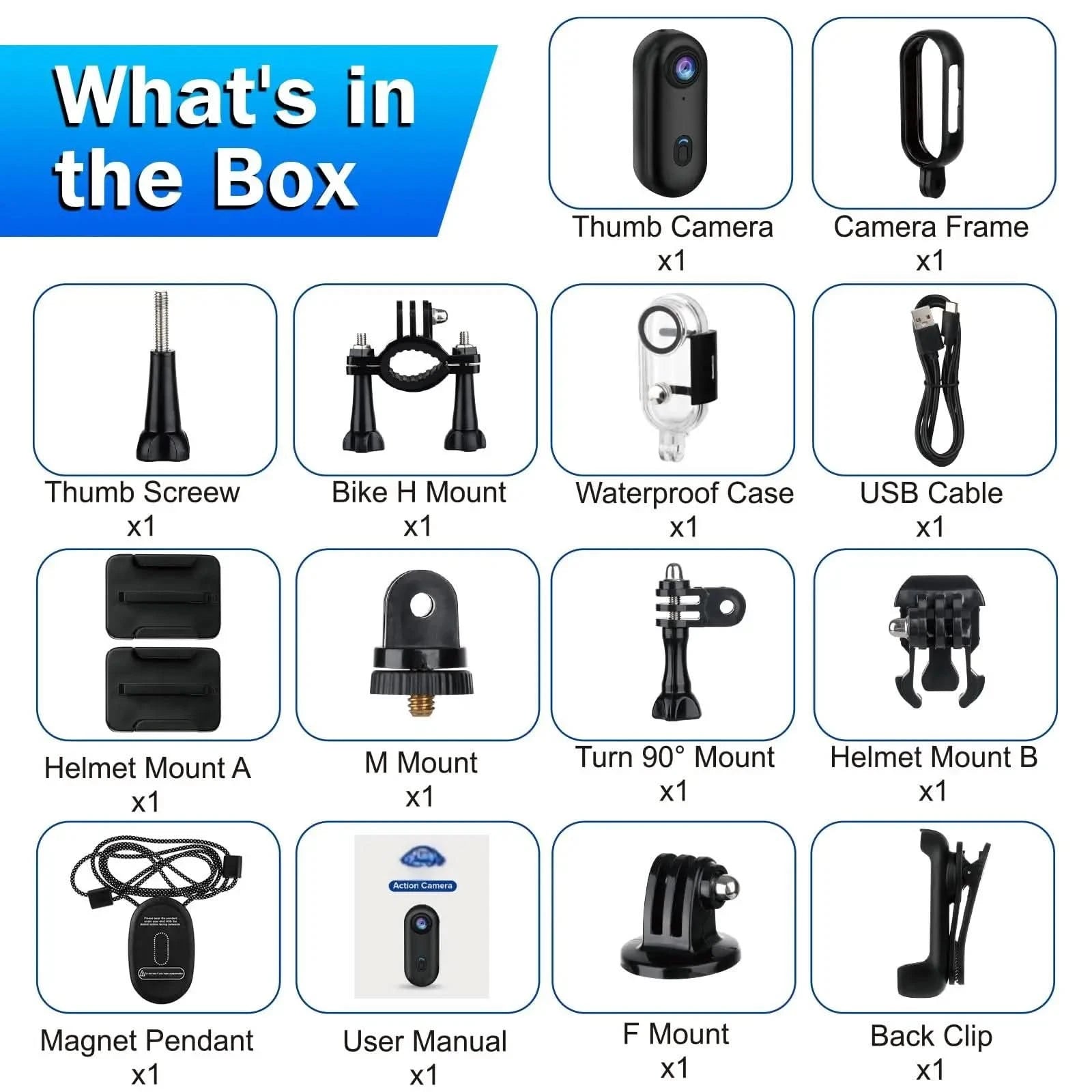 Pocket 4K Mini Camera  Magnetic Wearable Cam with Waterproof Shell WiFi Bike Camera Friendly for Casual Cycling Vlog Home Use - M & M Global