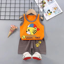 Summer Cute Cartoon 2PCS Kids Baby Boys Girls Cartoon Vest Top Shorts Pants Set Clothes Children Pajamas Girls Clothing Sets - M & M Global