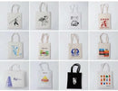 5 Pieces Set Blank Canvas Shopping Bags Reusable Foldable Casual Daily Shoulder Tote Handbag For Personalized Logo & Name Custom - M & M Global