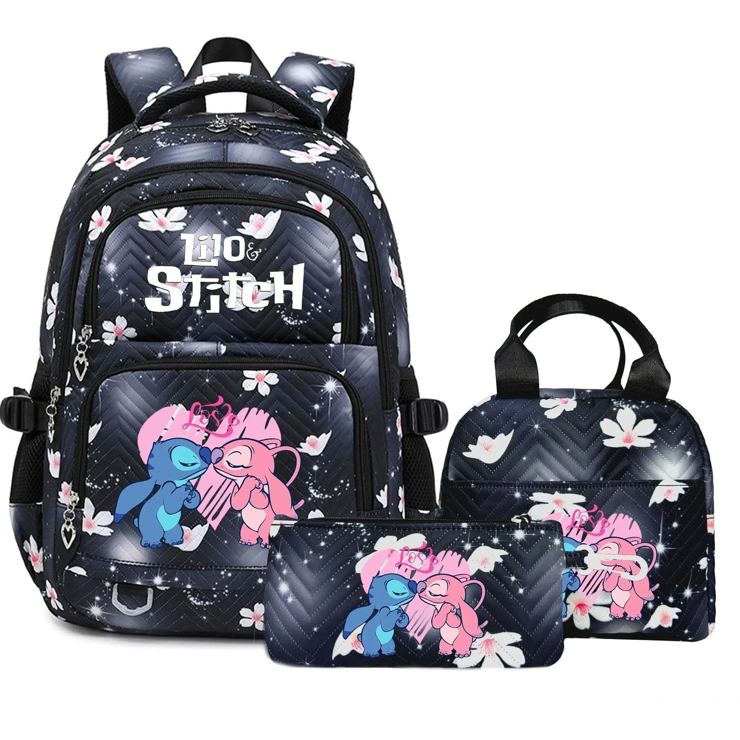 Lilo Stitch Large Capacity Backpack Daypack Lightweight Schoolbag Casual Travel Knapsack for Women Girls Pen Lunch Bags - M & M Global