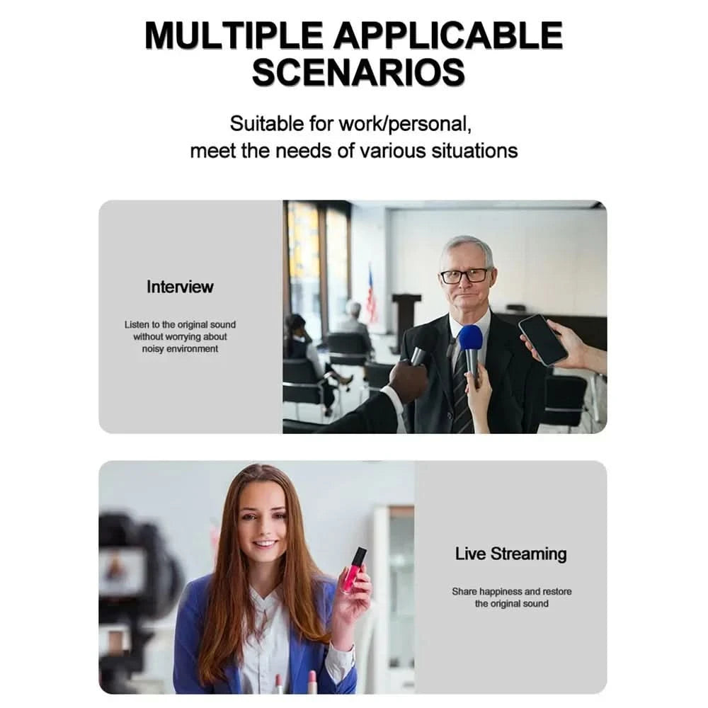 Microphone Wireless Lavalier Microphone for Live Streaming/YouTube/TikTok/Facebook Live Noise Reduction Mic For iPhone/Android - M & M Global