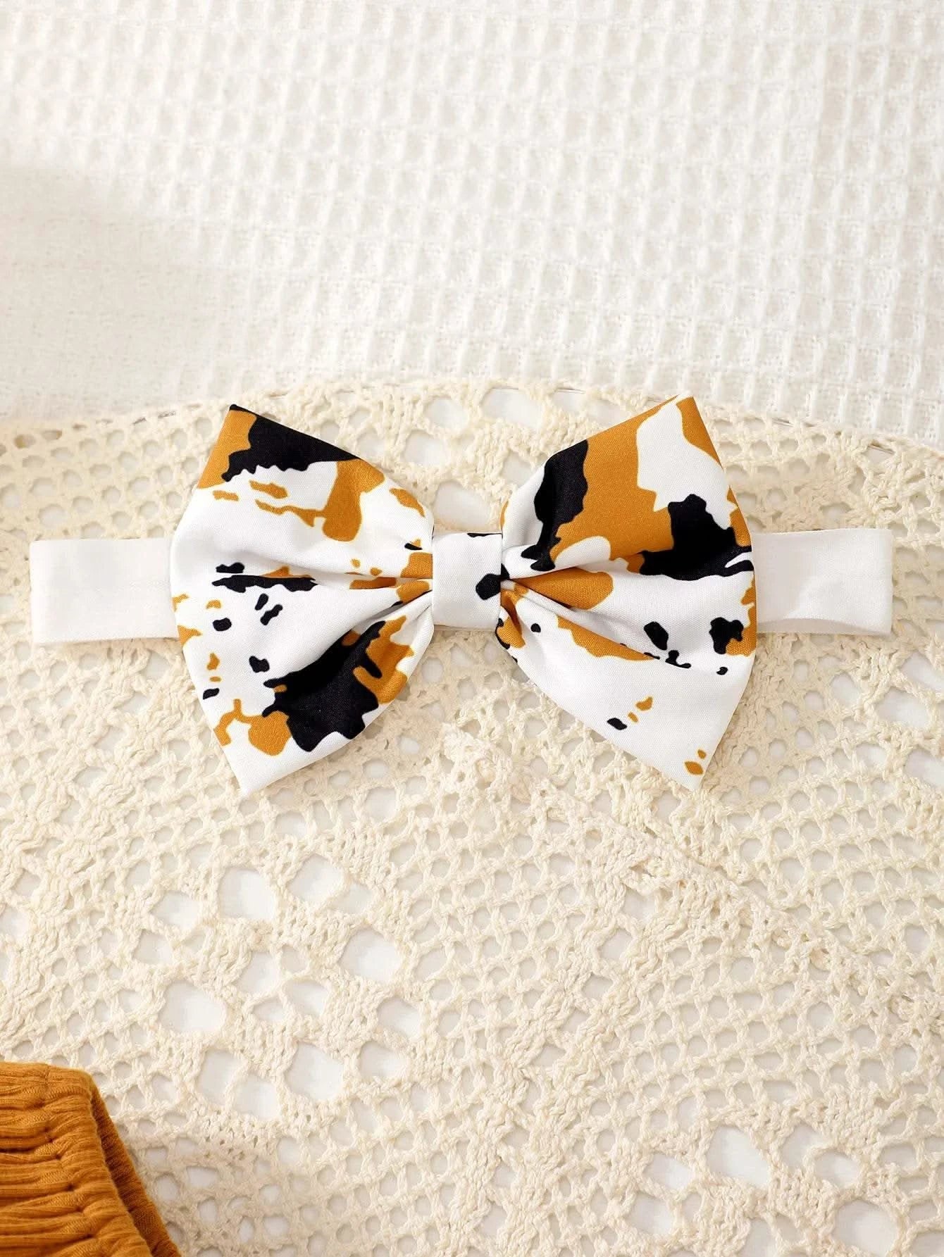 Baby Girl Summer Two-Piece Set Cute Casual one Shoulder Buckle Bow Short Skirt Set Headband Two-Piece Set - M & M Global