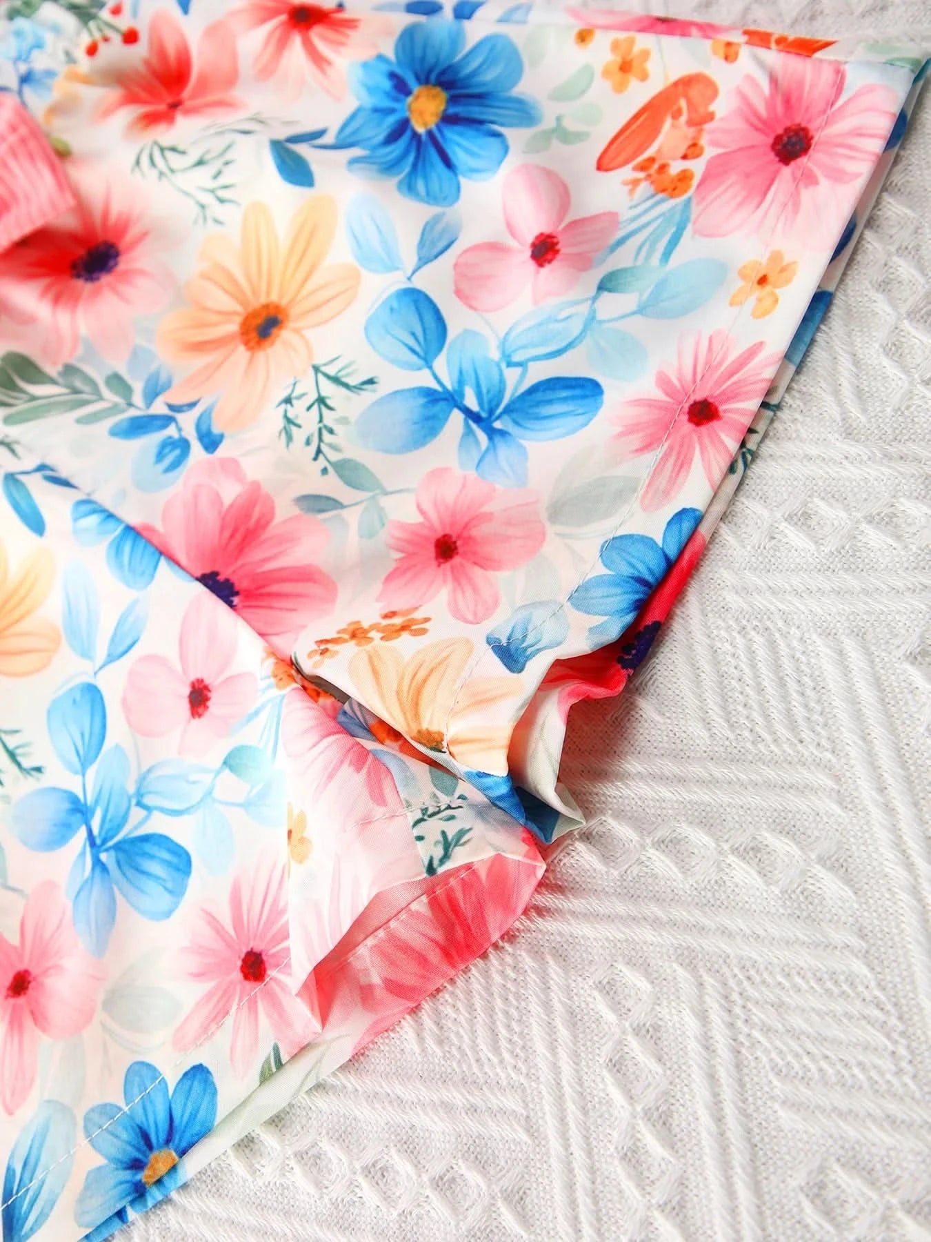 Girls Children Fashion Suit One Shoulder Top & Shorts Printed Floral Girl Summer Suspender Set Birthday Gift Fashion Suits - M & M Global