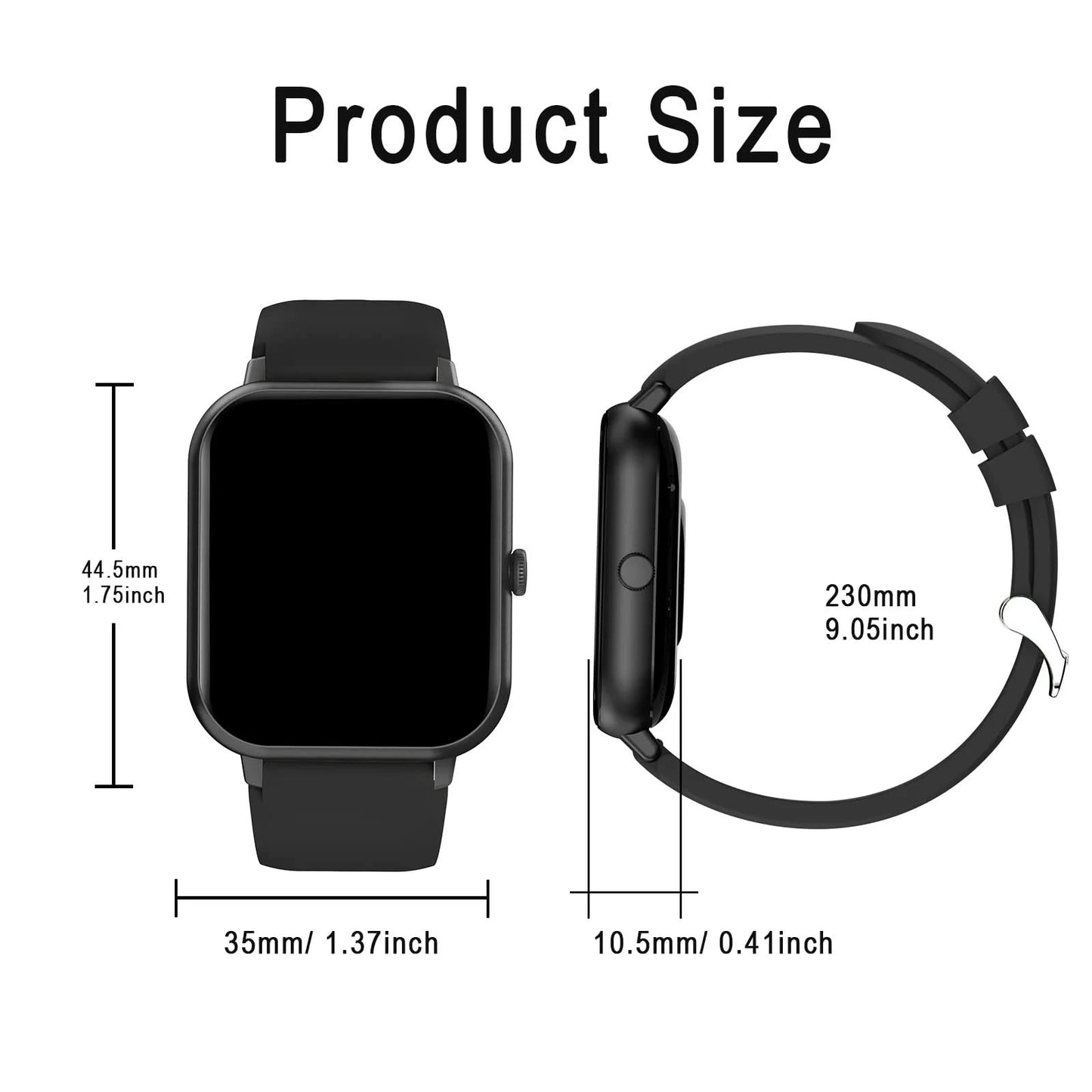 Smart watch, multi-sport mode, call reminder, message reminder, custom wallpaper, compatible with iPhone/Android