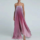 Elegant Sleeveless Off Shoulder Gradient Long Dress Women's Fashion Backless Folds Gala Gowns New Female Irregular Evening Dress - M & M Global