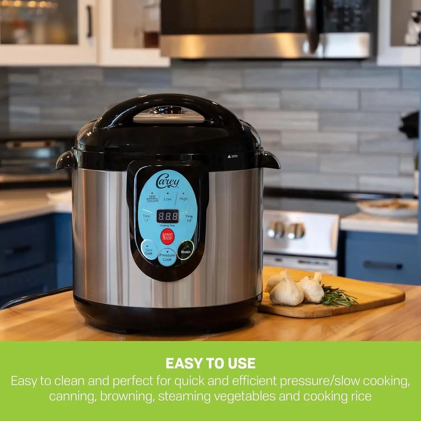 CAREY DPC-9SS Smart Electric Pressure Cooker and Canner, Stainless Steel, 9.5 Qt - M & M Global