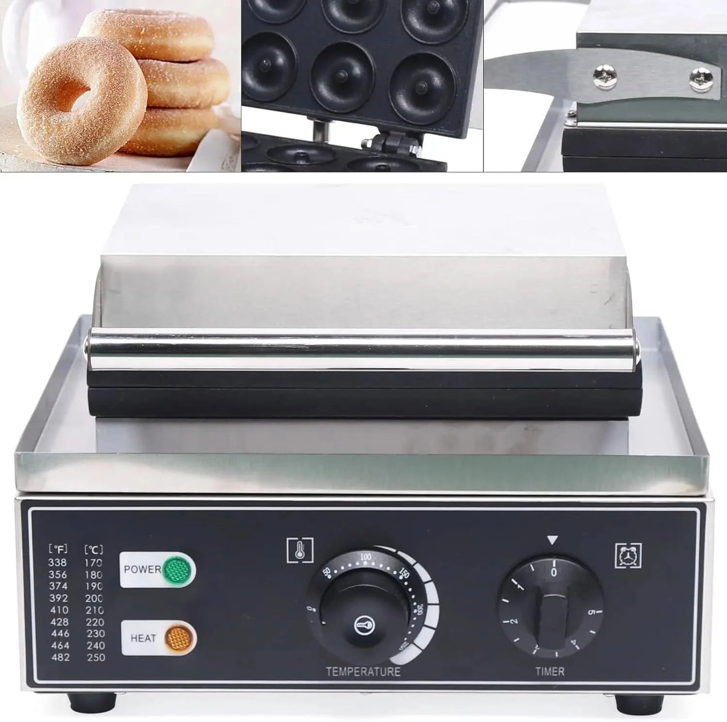 Commercial 12-Hole Donut Maker, 1550W Electric Donut Making Machine Small Donut Maker Mini Donut Maker Machine for Breakfast, Sn - M & M Global