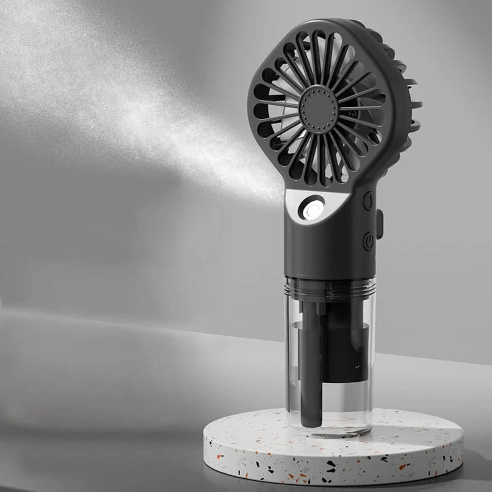 Portable Humidifier Fan Mini Handheld Mist Fan Portable USB Rechargeable Handheld Fan with Humidifier Mini Water Spray Hand Fan - M & M Global