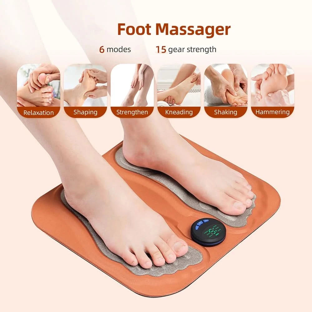 Smart 3D Foot Massage Pad Feet Massager Improve Blood Circulation Foot Massager Relax Muscles Slim Legs Rechargeable Foot Pad - M & M Global