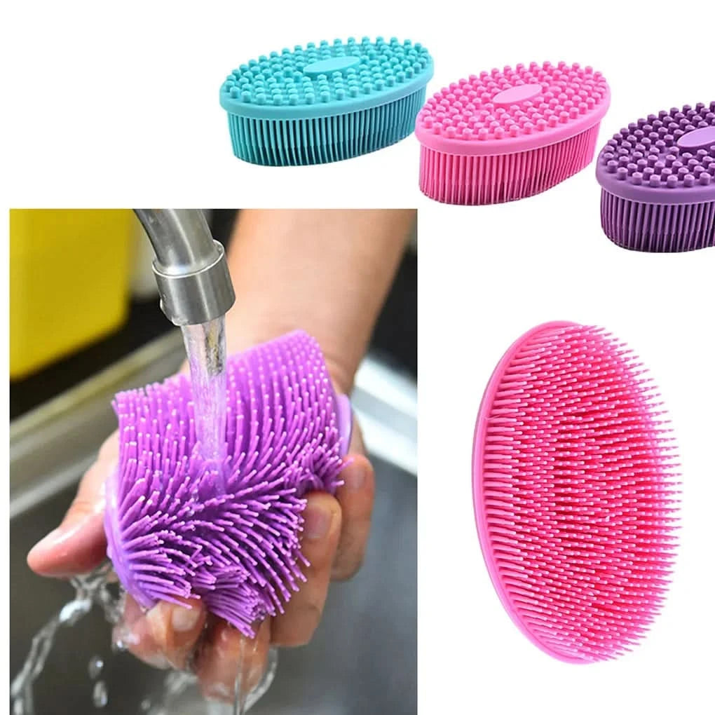 Soft Silicone Body Brush Wash Bath Shower Exfoliating Skin Fit For Baby Bath Shampoo Facial Massage Brush Supplies Dropship - M & M Global