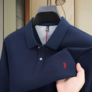 100% pure cotton fashionable men's brand Paul exquisite embroidered long sleeved spring autumn new comfortable casual POLO shirt