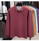 100% pure cotton fashionable men's brand Paul exquisite embroidered long sleeved spring autumn new comfortable casual POLO shirt