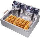 5000W Commercial Deep Fryer with Basket and Lid, 23.3QT/22L Electric Fryer, Countertop Oil Fryer for French Fries, Onion Rings, - M & M Global