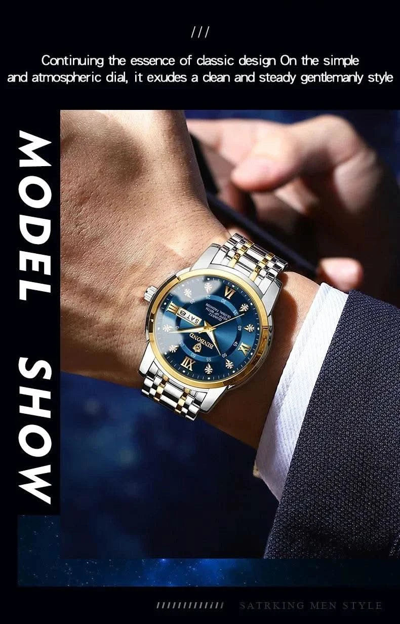 Casual Business Movement Fashion Quartz Wristwatches Gold Diamond Clock Men Luxury Watch Automatic Watches Mens Gifts Relojes - M & M Global