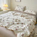 Summer Quilt Cotton Floral French Style Double  Air-conditioned Quilt, Double-layer Summer Blanket Comforter Duvet   이불 - M & M Global