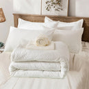 solid striped check Comforter set, soft microfiber, lightweight and breathable, easy to care for - bedding set for all seasons