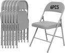 6 Pack Folding Chairs, Fabric Dining Chair Set with Padded Cushion, Indoor Outdoor Folding Chairs Seat for Home Office Events