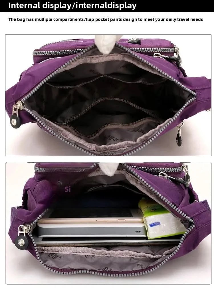 Large Capacity Nylon Crossbody Shoulder Bag for Home Use Middle-Aged And Elderly Women Casual Multi-Socket Slanting Bag - M & M Global