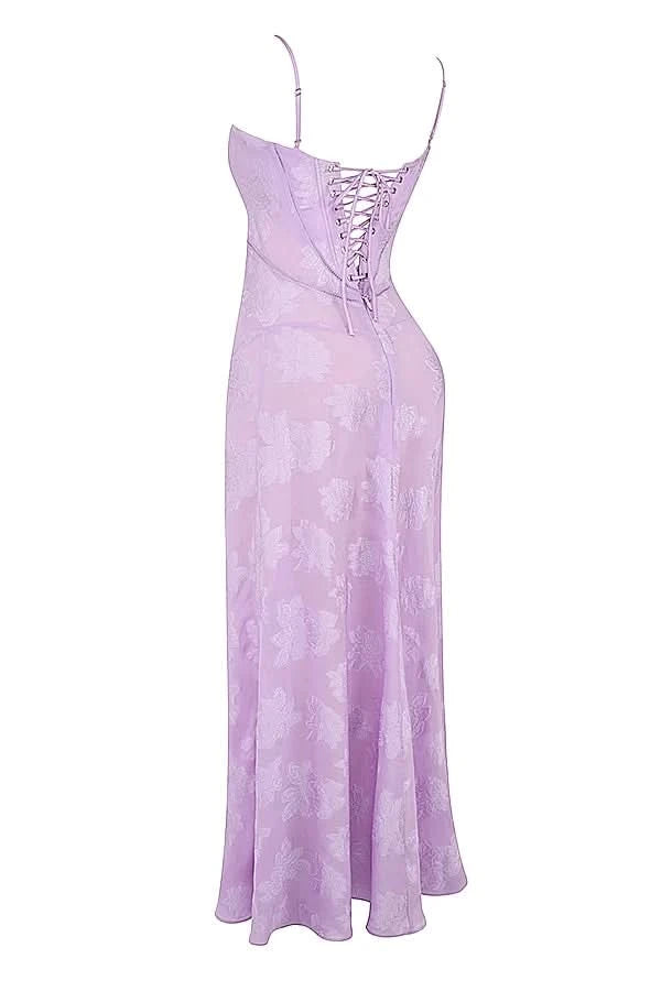 Sexy Lace Jacquard See Through Women Dress Sleeveless Tie Up Backless lace Long Dress Summer Party Ladies Bandage Party Dress - M & M Global