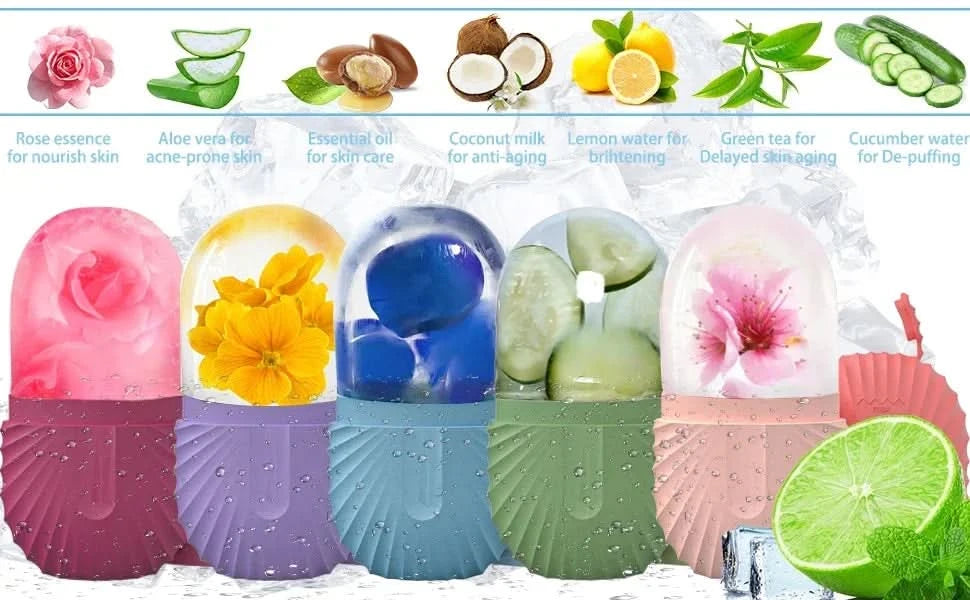 Ice Facial Roller Skin Care Beauty Lifting Contouring Tools Ice Cube Trays Ice Globe Balls Face Massager Skin Care Tool - M & M Global