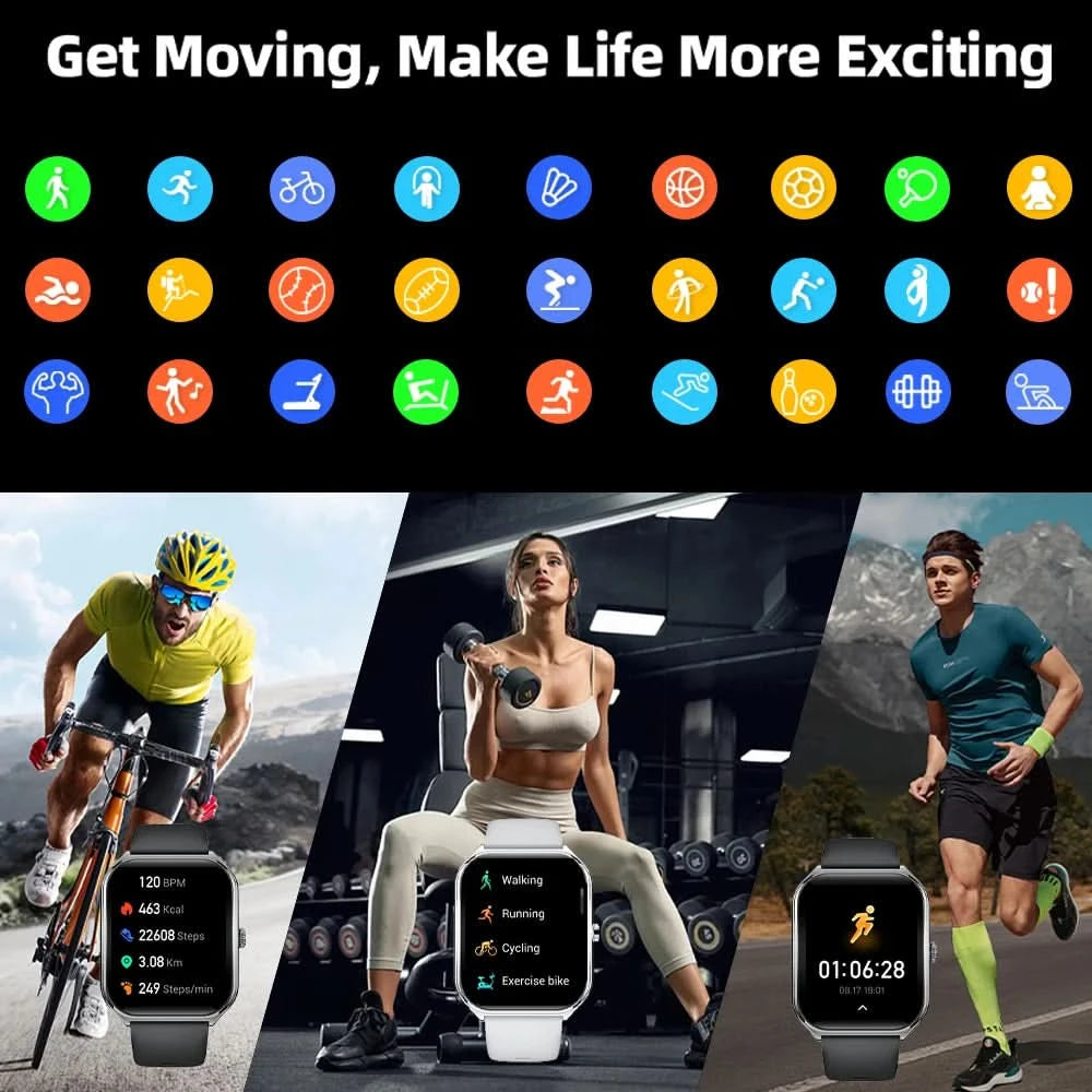 New Ultra Thin Smart Watch men 1.96" AMOLED 360*360 HD Pixel Display Always Show Time Call Reminder Smartwatch Ladies For huawei - M & M Global