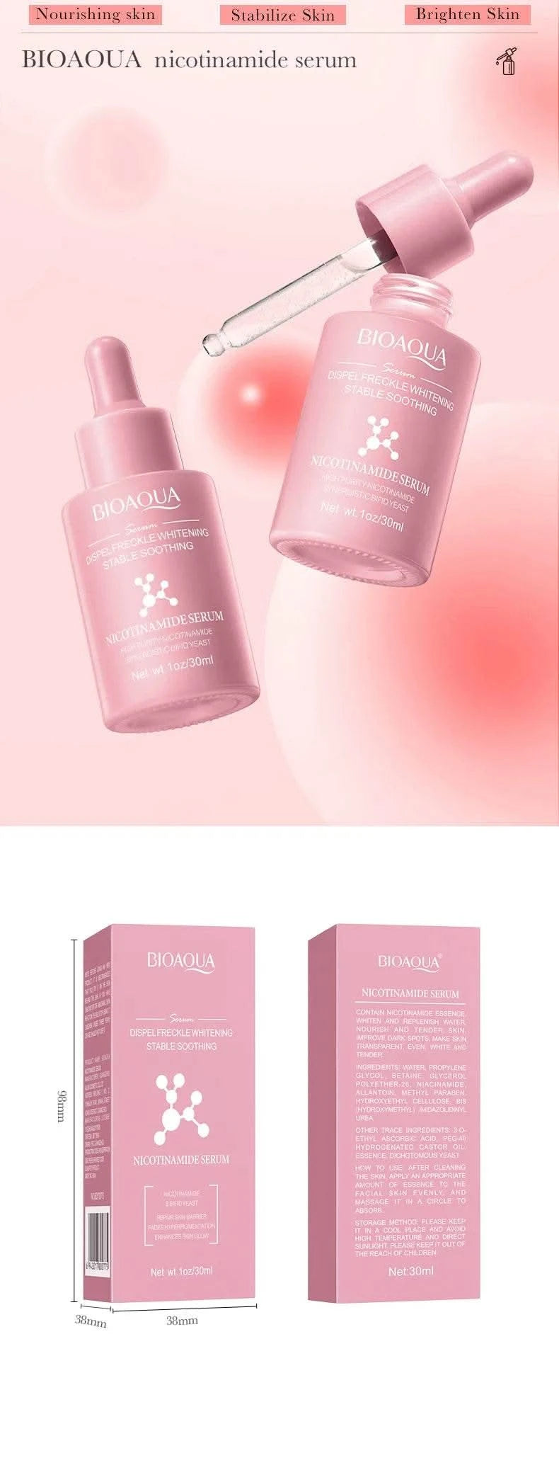 BIOAQUA Vitamin C Retinol Hyaluronic Acid Serum Moisturizing Brightening Hydrating Firming Facial Essence Beauty Face Skin Care - M & M Global