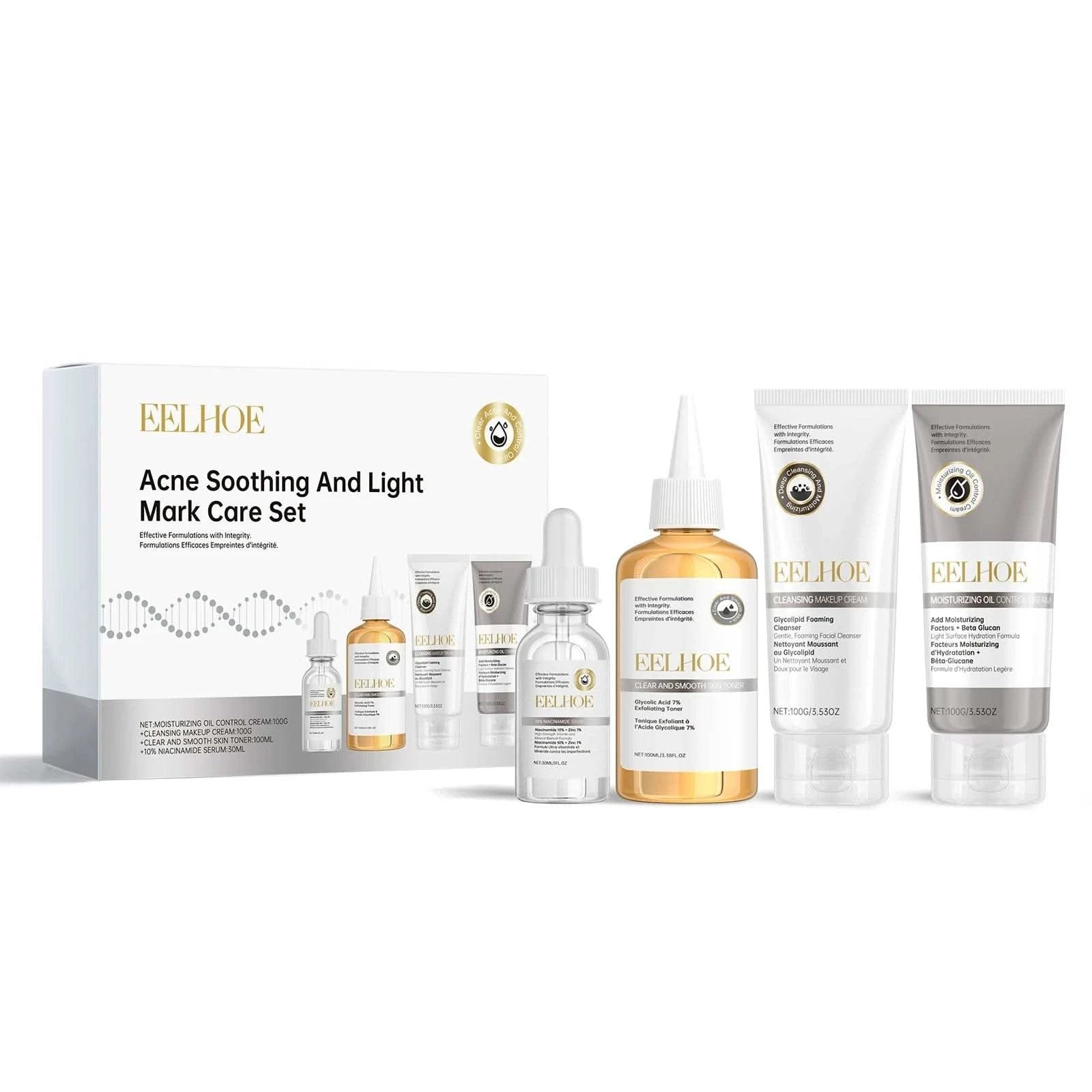 Acne Care Kit Brightening Skin Tone Fade Acne Scars Improving Skin Texture Deeply Moisturizing The Skin Facial Skincare Products - M & M Global