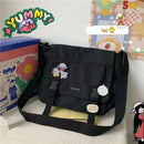 Harajuku Versatile Messenger Bag, Retro Street Crossbody Bag, Student School Canvas Bag,Casual Large Capacity Shoulder Bag - M & M Global