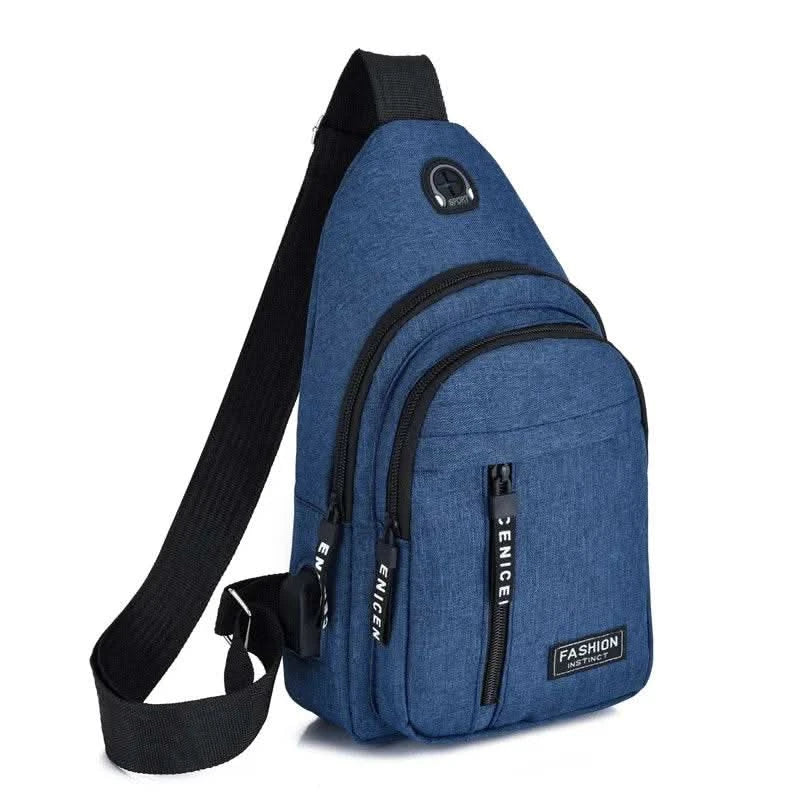 2025 New Multifunctional Chest Bag Men's Fashion Trend Oxford Cloth Shoulder Bag Korean Style Casual Waterproof Messenger Bag - M & M Global