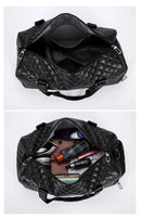 Duffle Tote Gym Fitness Bags for Woman PU Leather Handbag Travel Luggage Shoulder Sports Shoes Pocket Weekend Crossbody Bags