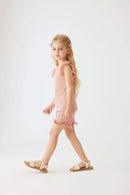 2024 Summer Hot selling Little Girl Daily Casual Clothing Minimalist Little Girl Polyester Set Cool Sleeveless Shorts Set Girl - M & M Global
