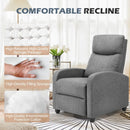 JHK Recliner Chair Massage Sofa Fabric Theater Lumbar Support Adjustable Modern Padded Seat Backrest Living Room Home Grey