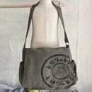 Canvas Messenger Handbag Large Capacity Washed Women Oblique Straddle Canvas Bag Simple Vintage Cartoon Leisure Shoulder Handbag - M & M Global
