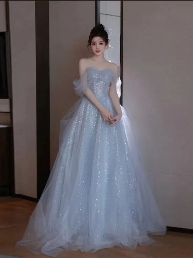 Y2k Evening Dresses Women's 2025 New Summer Banquet Long Dress Slim Sexy Light Luxury Art Test Host Adult Birthday Party Dress - M & M Global