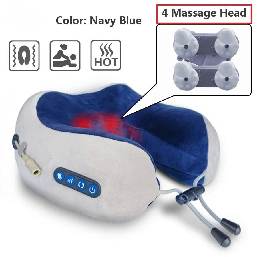 Rechargeable Neck Massager U shaped Pillow Multifunctional Portable Shoulder Cervical Massager Outdoor Home Car Relaxing Massage - M & M Global