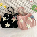 Women Star Pattern Corduroy Crossbody Bag Casual Tote Lady Fashion Large Capacity Shoulder Bag Girl Travel Messenger Bag Handbag - M & M Global