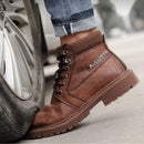 Men's Waterproof Steel Toe Work Boots High-Top Safety Shoes Slip Resistant Protective Boots Indestructible Comfort Arch Support