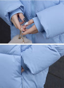 2025 Winter New Down Coat Women Parkas Fashion Long Hooded Outerwear Female Cotton-padded Padded Jacket Loose Ladies Overwear