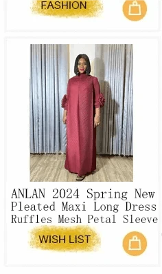 ANLAN Miyake Pleated Maxi Long Dress Mesh Petal Sleeve Half Turtleneck Formal Dresses for Women 2024 New Hot Sales 6KK9927 - M & M Global