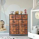 JHK Dresser For Bedroom With 9 Fabric Storage Drawer Wardrobe Tall Chest Organizer Closet Adult Kids Clothes Cabinet Furniture