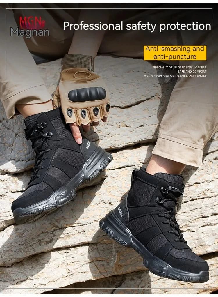 Work Boots Indestructible Safety Shoes Men Steel Toe Shoes Puncture-Proof Sneakers Male Footwear Shoes Women Non Slip Work Shoes