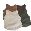 Korean Glutinous Kids Boys Tank Top Cotton Solid Round Collar Infant Babys Boy Vest Tees Thin Cool Sleeveless Tops For 1-6Y Boys - M & M Global