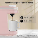 Mini Coffee Maker for K Capsule, Single Serve Coffee Maker for One Cup Americano, Lightweight Pod Coffee Machine, Dusty Rose - M & M Global