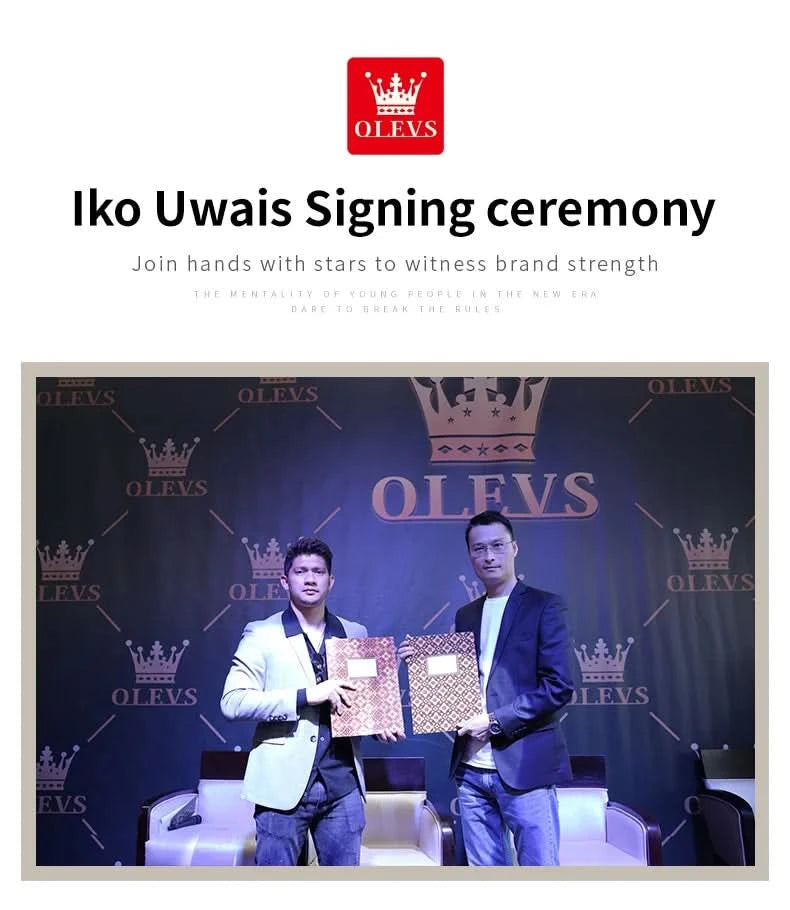 OLEVS Luxury Brand Men's Watches Luminous Waterproof Fully Automatic Mechanical Watch Starry Sky Dial Moon Phase Hollow Out - M & M Global