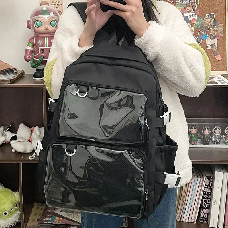 Japanese Style Transparent Ita Bag for Girls Comic Cons Large Capacity Women Backpack Fashion School Bags for College Student JK - M & M Global